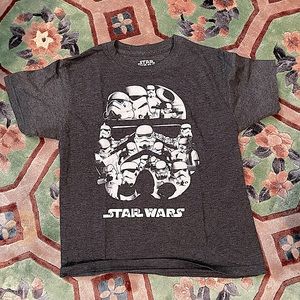“STAR WARS” STORMTROOPER T SHIRT•Gray cotton tee with white images•Unique shirt.